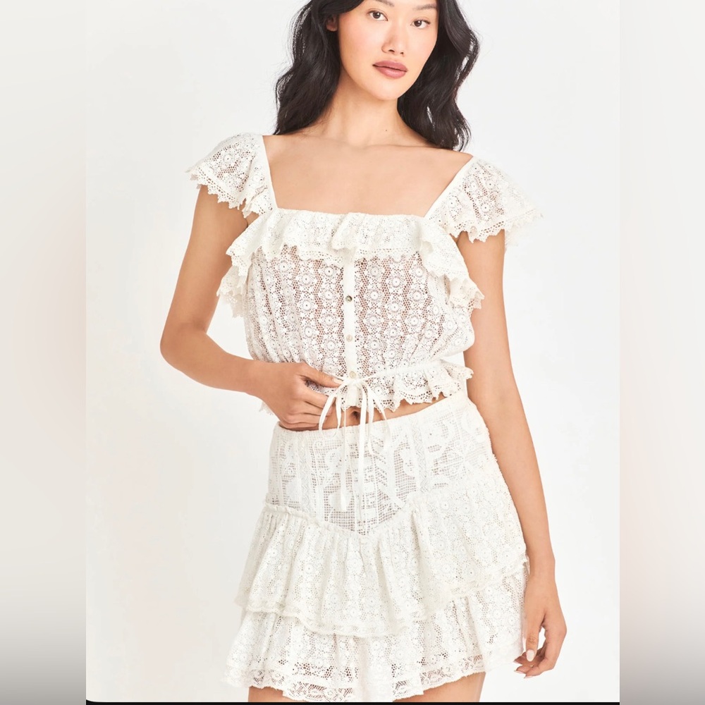 LoveShackFancy Lace Mini Skirt - Picture 4 of 4